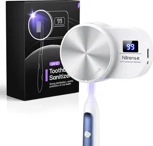 Travel UV Toothbrush Sanitizer Holder, Wall-Mounted Bathroom Case, Lightweight Oral Cleaner Organizer, Unique Gift, Ideal Birthday Present Protector Cover White