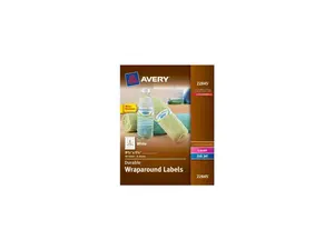 Avery Water-Resistant Wraparound Labels, Permanent Adhesive, 9.75" x 1.25", Rectangle, 40 Labels (22845)