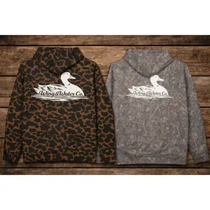 Camo Duck Logo Hoodie | Wing & Water Co.