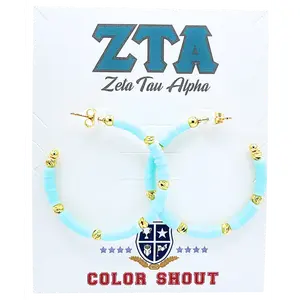 Zeta Tau Alpha Vinyl Hoop Earrings