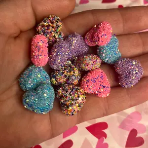 Glitter heart beads