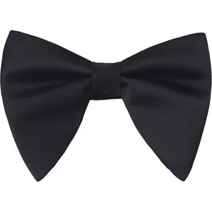 Mens Oversized Satin Silk Bow Tie Solid Color Formal Tuxedo Big Bowtie
