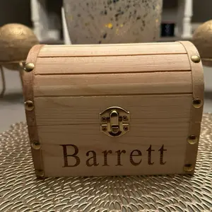 Treasure Chest - Wooden Design with Metal Clasp, Ideal for Keepsakes and Gems, Perfect for Display