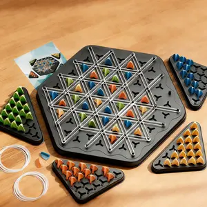 Chain Chess Rubber Band Strategy Board Game party game accessory perfection board game for Logical Thinking Training Children's Toy Desktop Game 2-4 Players STEM Skills Development Portable Brain Gym funny board games gift