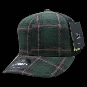 212 MAIN Dog & Cat Cotton-Nylon Plaid Trucker Cap, 6-Panel Mid Profile Structured Fit, Breathable Mesh Snapback, 6018-236 236-Black Casual Outdoor Hat - 1 Size Fits Most
