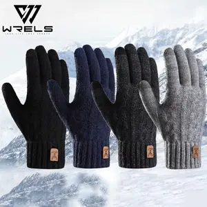 Men Women Touchscreen Cycling Gloves, Winter Warm Elastic Fleece Snow Skiing Mitts, Motorcycle Off-Road Protection Gear