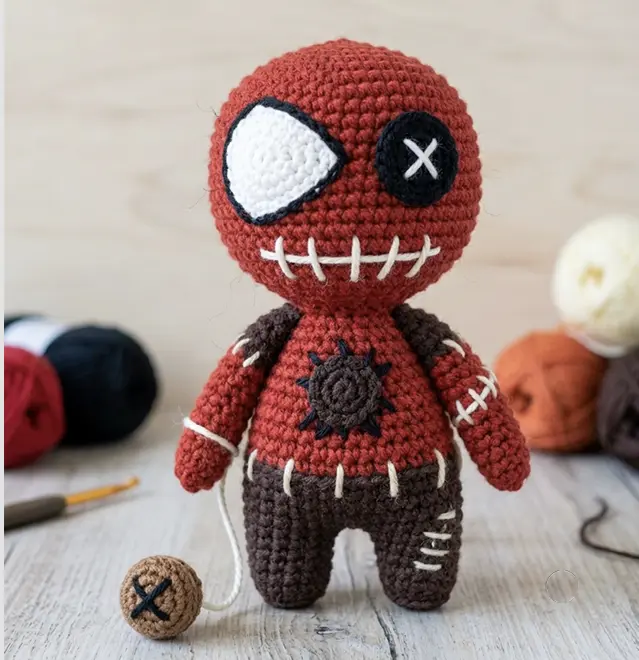 Handcrafted Spiderman Monster Crochet Doll Soft Amigurumi Plush Toy Cute Gift for Halloween Fans