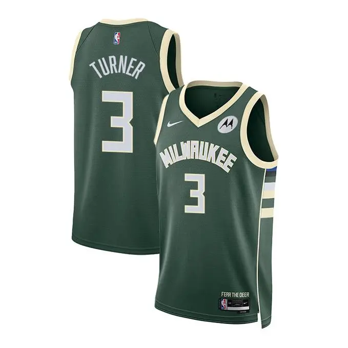 Nike 2022 Icon Edition Myles Turner Milwaukee Bucks Swingman Jersey