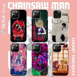 Denji x Reze Chainsaw Man Phone Case, Japanese Dark Anime Aesthetic Shockproof TPU Case Protective Cover for iPhone 17 16 15 14 Pro Max, Osaki Girl Anime Phone Cover, Anime Manga Fans Lovers Collectors featuring Denji, Makima, Power, Aki and Pochita