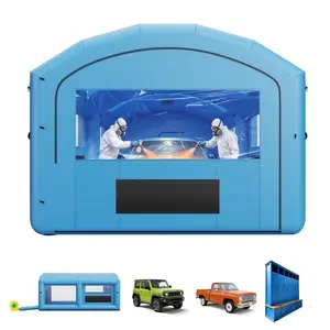 【DealsForYouDays】VEVOR Inflatable Paint Booth, 21x13x10 ft Arched Roof Tent with 1100W Fast Inflation Blower, Large Filter Cotton, Activated Carbon Pads, Ample Working Space Complete Painting Kit for Mid-Size Pickup Truck, Large Furniture