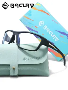 BACURY TRENDY Blue And Black Anti-Blue Light Glasses, Reduce Eye Fatigue And UV400 Durable Design for Men/Women, Great for All Screen Activities