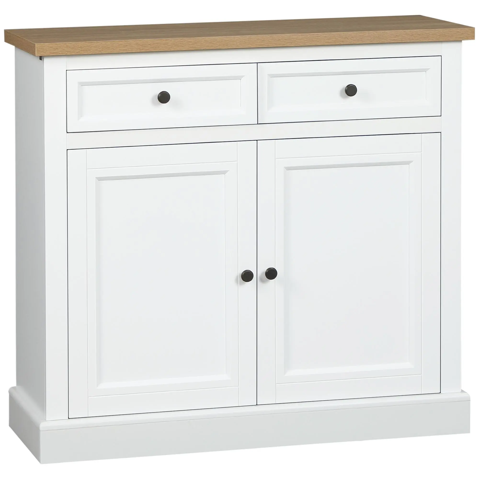 HOMCOM Sideboard Buffet Cabinet, Kitchen Cabinet, Coffee Bar Cabinet with 2 Drawers and Double Door Cupboard for Living Room, Entryway, Dark Gray