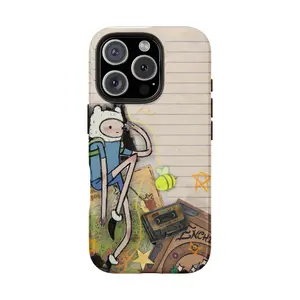 Adventure Time Finn the Human Phone Case, Fearless Adventure Boy Cover for iPhone 15,14,13,12,11 Pro Max/Pro/Mini, Military Shockproof Anti-Drop Cases
