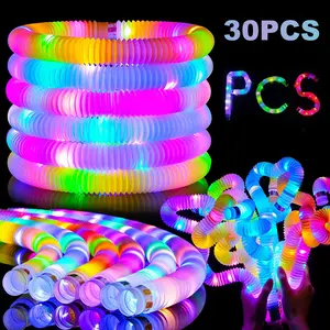 LED Glow Sticks Party Favors, Colorful Heart-Shape & Spiral Designs, Stretchable Bendable Patterns, Ideal Gifts for Festive Events, Night Parties