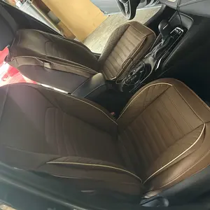 OTOEZ Universal PU Leather 5 Seats Car Seat Covers Full Set with Headrest Lumbar Support Waterproof Cars Accessories for Sedans SUVs Car Decor