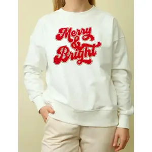 Red Merry & Bright Chenille Patch