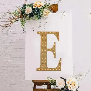 Decorative Rhinestone Alphabet "E" Letter Stickers 8", Gold Glitter Adhesive Craft Letters - DIY Sparkle Embellishments
