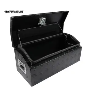 Quarterly discount 30" 13" 13 " Black Aluminum Storage Tool Box for RV Trailer Truck Pickup ATV