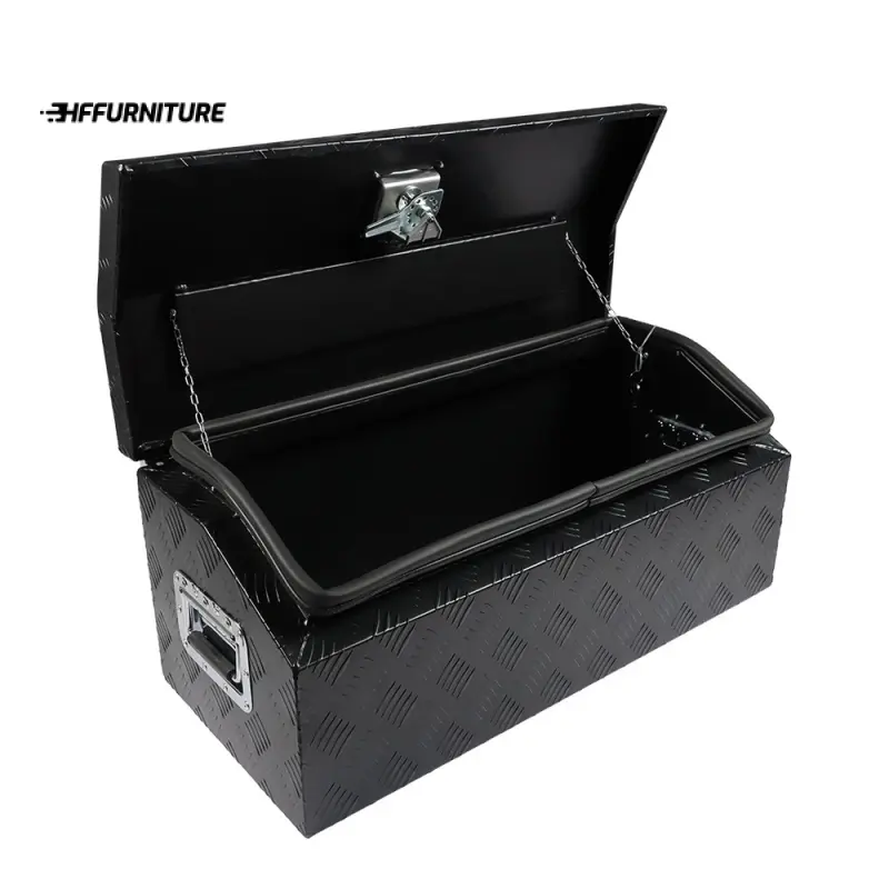 Quarterly discount 30" 13" 13 " Black Aluminum Storage Tool Box for RV Trailer Truck Pickup ATV