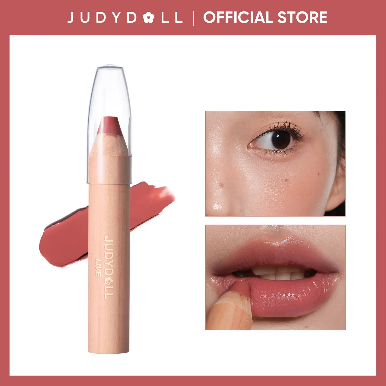 JUDYDOLL Lip & Cheek Crayon, Multi Use Makeup Pen, Lipstick Blush Eyeshadow in One, Precision Tip, Sculpted Look, Easy Blend, Buildable Color, Travel Friendly, Makeup, Cosmetics, Refresh Look, Summerwins
