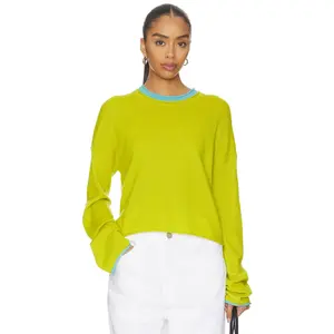 La Ligne Dominick Sweater in Key Lime & Light Blue
