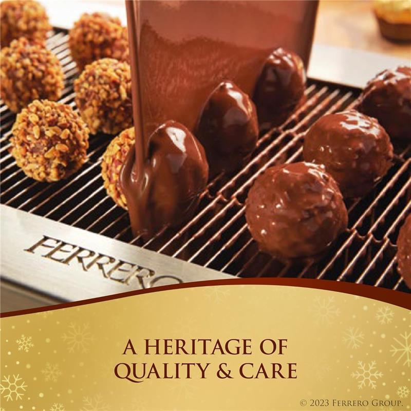Ferrero Rocher, 48 Count, Premium Gourmet Milk Chocolate Hazelnut Holiday Gift Box, 21.2 Oz Snack Bonbon Dessert Creamy Ferrero Rocher