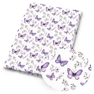 1 piece of purple floral print fabric – 59 x 19.68 inches (150 x 50 cm), pre-cut polyester fabric featuring a pattern of autumn leaves and flowers – suitable for DIY sewing, scrapbooking, tablecloths and craft projects