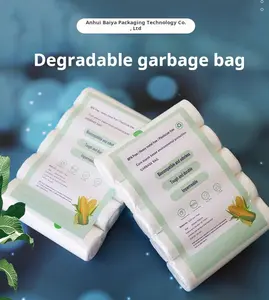 Baiya 50x60cm White Trash Bags 5 Rolls Strong Leakproof for Kitchen Home Use Durable Practical Garbage Bags