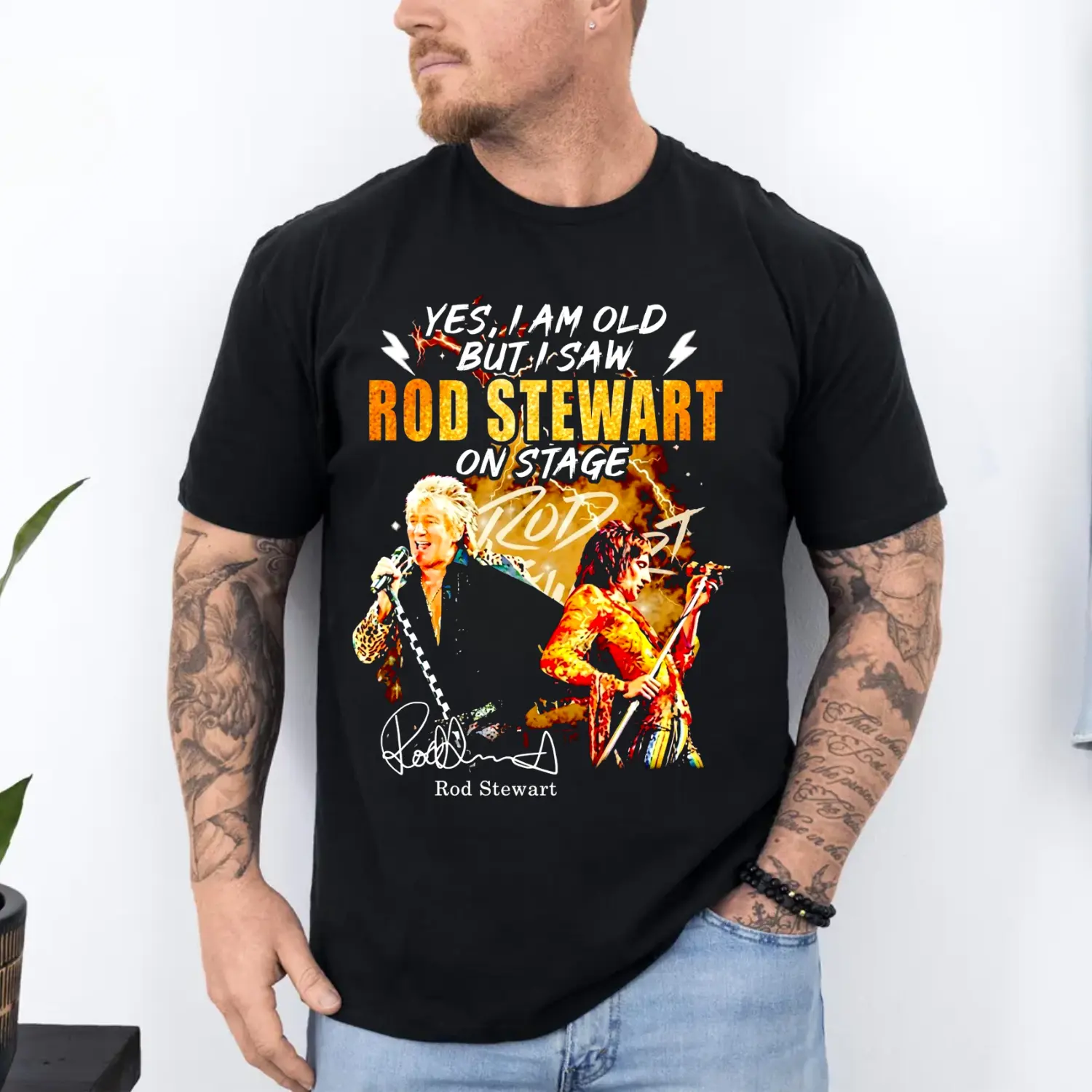 100% Cotton) Unisex Vintage Rod Stewart Tee Shirt, One Last time 100% Cotton) Unisex Vintage Rod Stewart Tee Shirt, One Last time