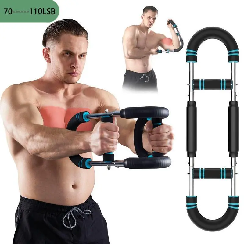Detachable Portable Electric Twist Arm Trainer for Upper Body Muscle Building Biceps Triceps Forearm Chest Shoulder Thigh Fitness Exercise Equipment Su for Home Gym Travel Use Resistance Chest Expander Spring  workout tool Strap Ankle Spring Arm Trainer