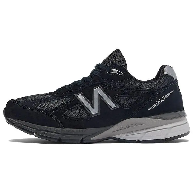 New Balance 990v4 Made In Usa Black Silver' 2023 Retro Comfort Low Top Commuter Running Shoes Men's U990BL4