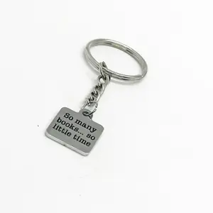So Many Books So Little Time Charm Key Chain, Librarian Keychain, English Teacher, Literature Lover, Gift For Her, Gift For Him, Book Club