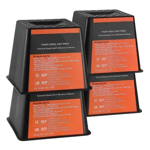 Trailer Jack Block, 6000 lbs Capacity per RV Leveling Block, High-quality Polypropylene RV Camper Stabilizer Blocks, RV Travel Accessories Use for Any Tongue Jack, Post, Foot, 5th Wheels, 4-Pack