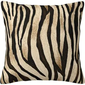 Zebra Print Decorative Throw Pillow, Vintage Animal Pattern Cushion, Suitable For Sofa Bedroom, Fashionable Home Decor Pillow