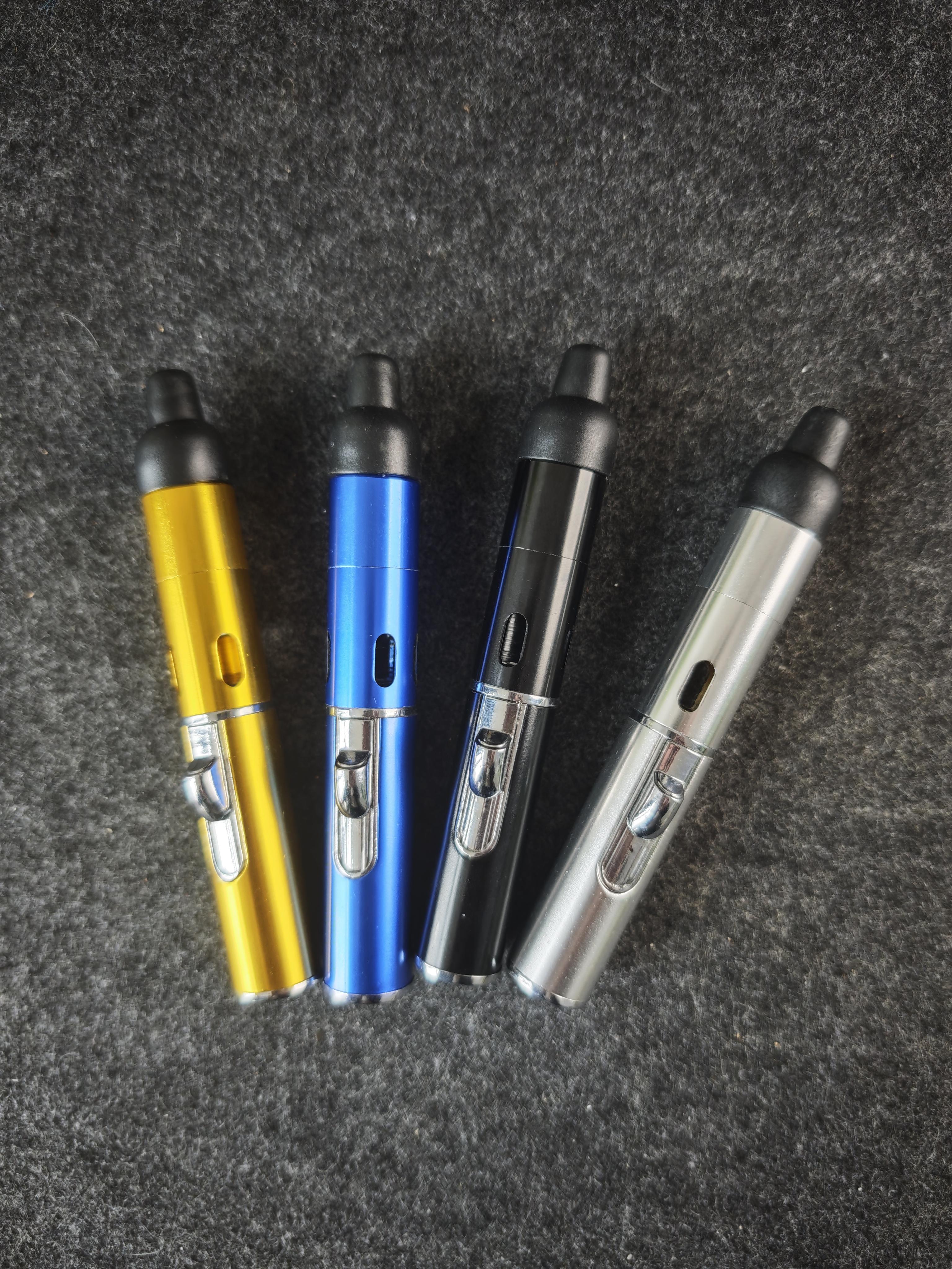 One-Hand Windproof Lighter: Adjustable Blue Flame, Refillable Butane, Durable Aluminum, Compact Portable Outdoor Gear(No Gus)