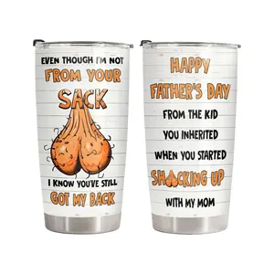 Funny Father Day Gifts, Even Though Im Not From Your Sack Tumbler 20oz, Bonus Dad Coffee Mug, Step Dad Birthday Gifts from Step Kids