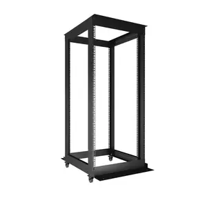 27U Open Frame Server Rack for 19" IT Network Equipment & A/V Devices, Free Standing or Wall Mount Rack with 180 Degrees Gate Swing, Black