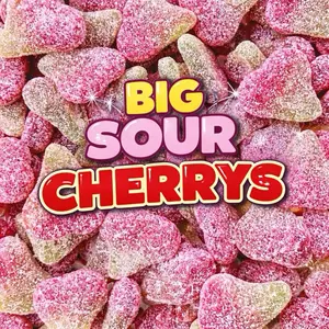 LOADED Cherrys Slushie Swedish Sour Blasted Candy Big Cherries 4oz