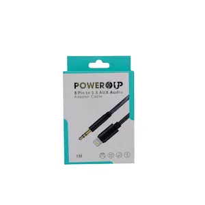 PowerUp 8 Pin To 3.5mm AUX Audio Jack Adaptor Cable With 1Mtr (3Ft) Length