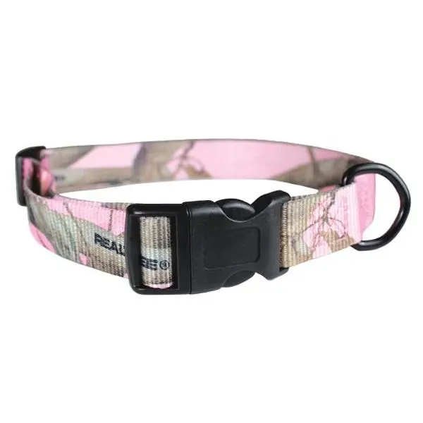 Leather Brothers 100QKNRT-PK 1 in. Kwkklp Adjustable 18-26 in. Pink Camo Collar