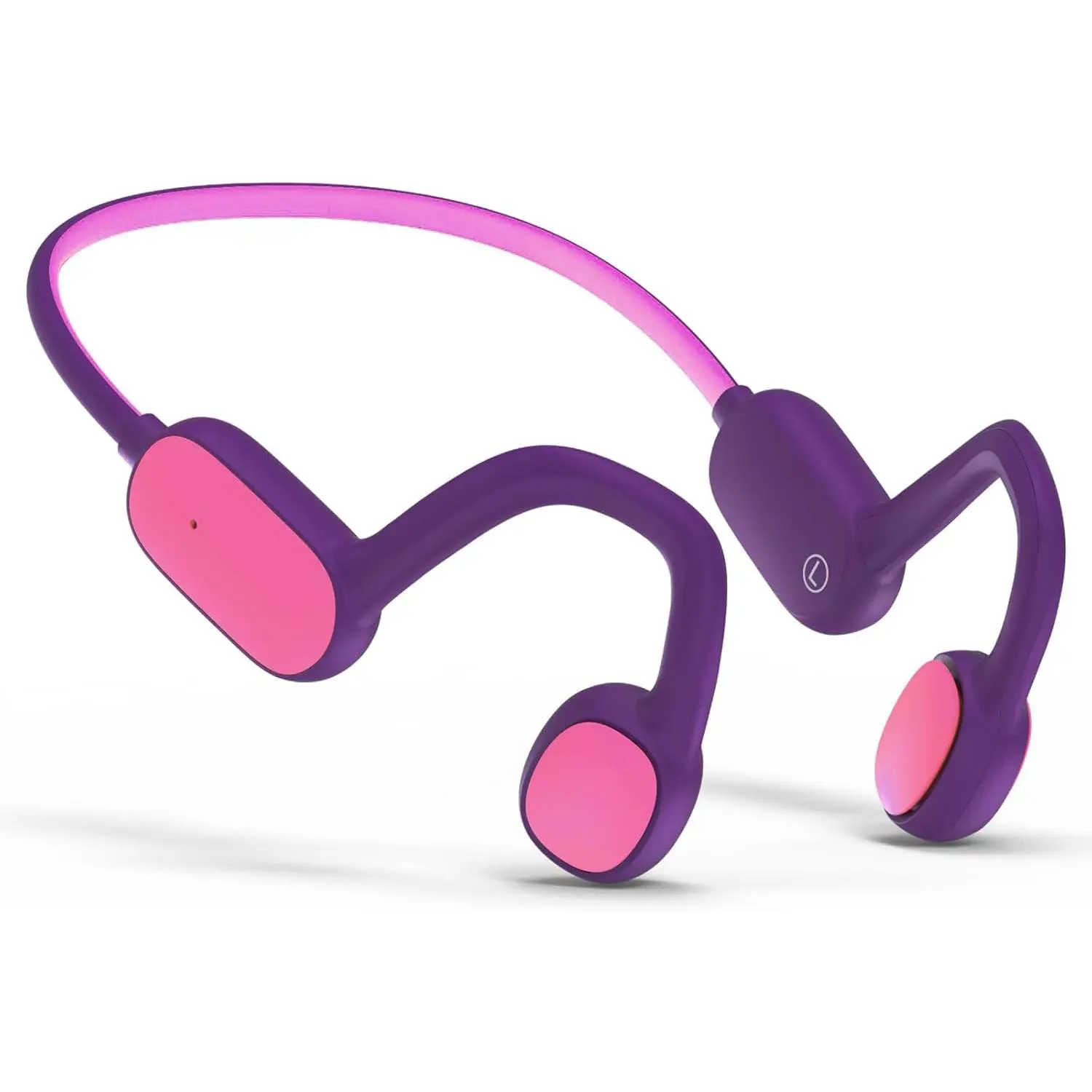 F-HPS03 Titanium Open Ear Air Conduction Wireless Bluetooth 5.2 Headphones with Mic, 85dB Volume Limiting, Stereo Audio, IPX5 Waterproof, 20H Playtime, Memory Foam Ear Support, Mobile Connection Device for Toddlers - Purple