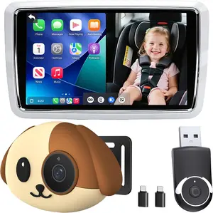 Baby Car Camera with Wireless CarPlay Adapter for iPhone Only, 1080P HD, IR Night Vision, 150° Wide-Angle, Real-Time Rear Seat Monitor,...