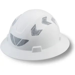 Full Brim Safety Hard Hat with Reflective Strips, Electrical Hazard Protective Hardhat, Adjustable Ratchet Suspension, Lightweight Construction Hat for Industrial Outdoor Work, Lime Green