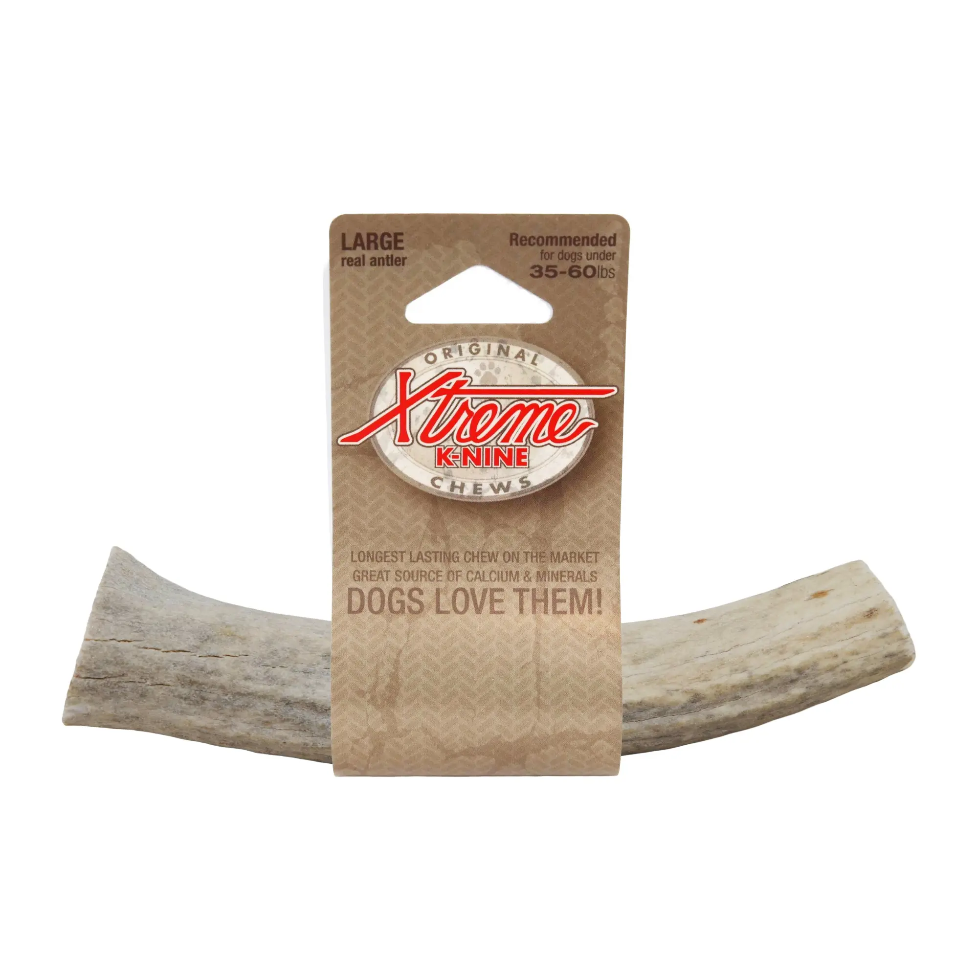 Xtreme Knine Antler Chew for Dogs - Elk Bone Chews for Light, Moderate, or Strong Chewers - Multiple Sizes for every dog