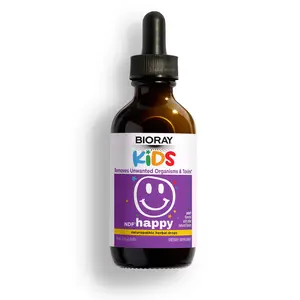 Removes Unwanted Organisms That Can Trigger Irritability |  BIORAY Kids NDF Happy – Natural Peach Flavor, Non-GMO, Vegan, Gluten Free