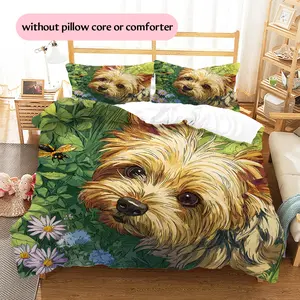Insect Style Yorkshire Terrier  Printed bedding set, duvet cover and pillowcases, home decor, Christmas decoration, bedroom duvet cover, Christmas gift, birthday gift (1 * duvet cover + 2 *
