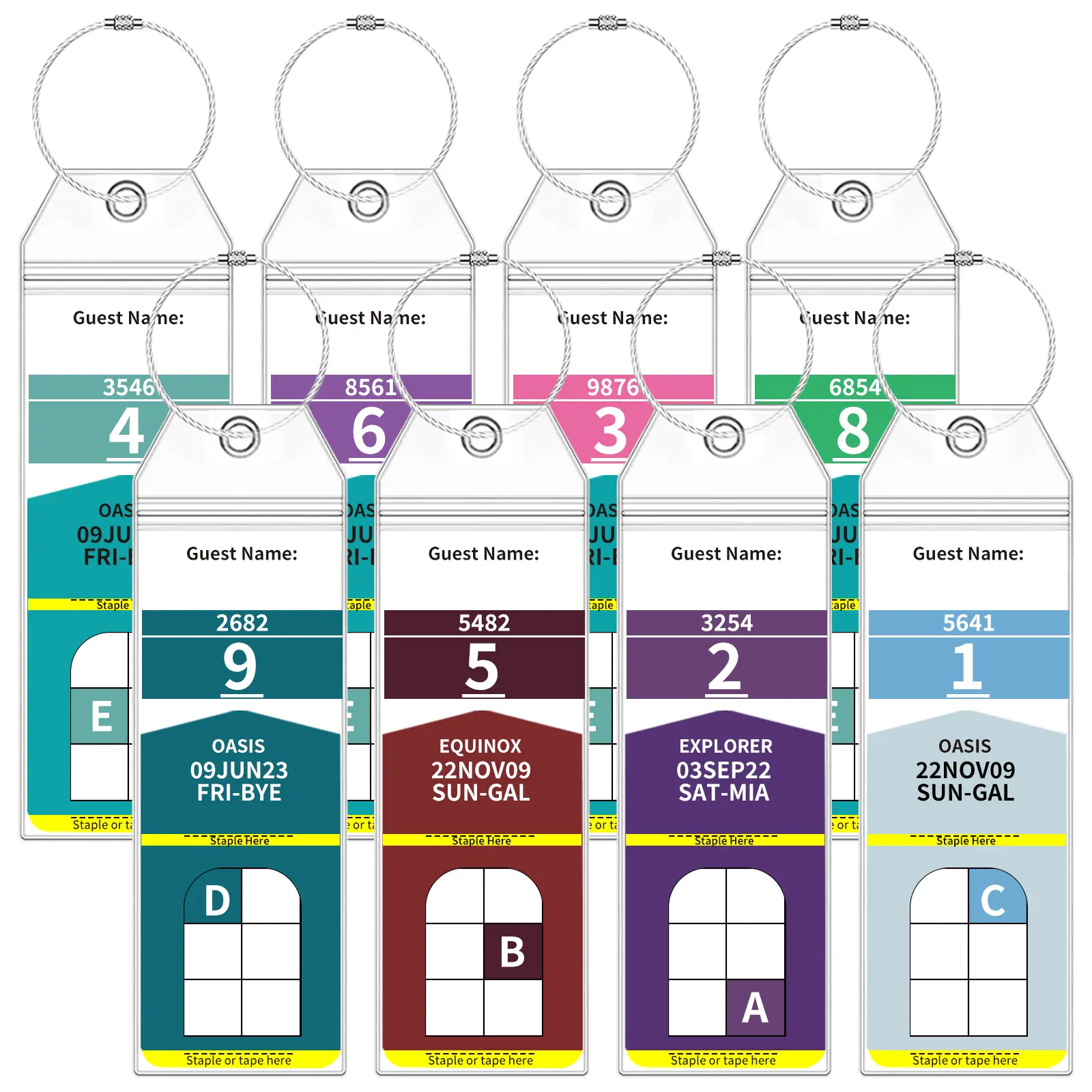 4-Pack Cruise Luggage Tag Holders, Durable Waterproof PVC Protectors with Rust-Proof Metal Loops for Printable E-Tags, Fits Carnival, Royal Caribbean & Princess, Accessories