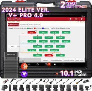 LAUNCH X431 V+ PRO 4.0 Elite Car Diagnostic Scan Tool, 10.1 Inch Bigger, Work for HD Trucks, Global Version, ECU Online Coding & 37+ Services, AutoAuth FCA SGW, 2-Year Free Update