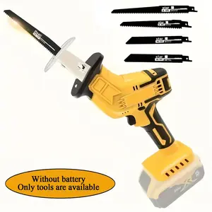Cordless electric Reciprocating Saw For Dewalt 20V Battery, 150W Power Brush Reciprocating Saws, 0-3500 SPM Variable Speed, 4 Saw Blades Kit Cutting Tool For Wood Metal PVC (Battery Not Included)