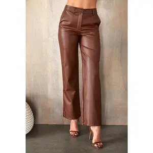 Wide Leg leather Dress Pants